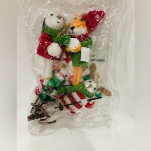 Christmas Target Ski Friend Animals Knitted Scarf 4 Pcs Wonder shop Ornaments